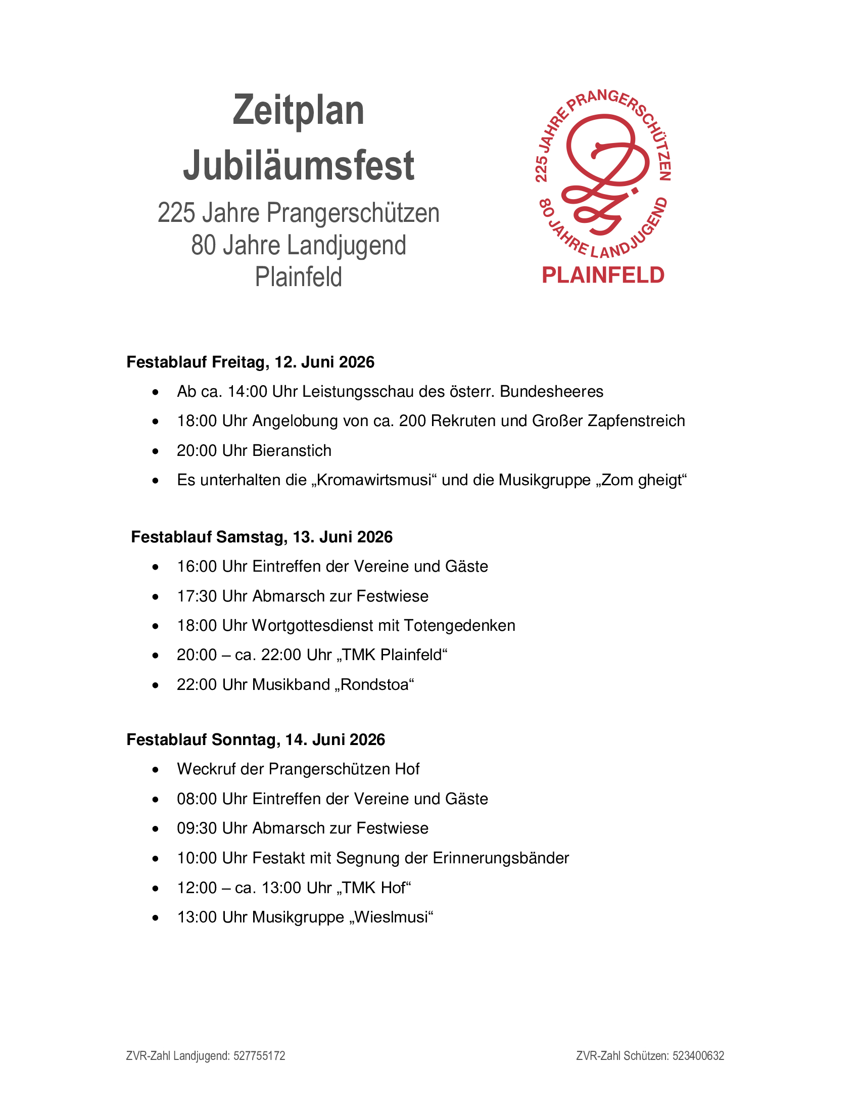 Aussendung-Zeitplan-Jubiläumsfest-Plainfeld